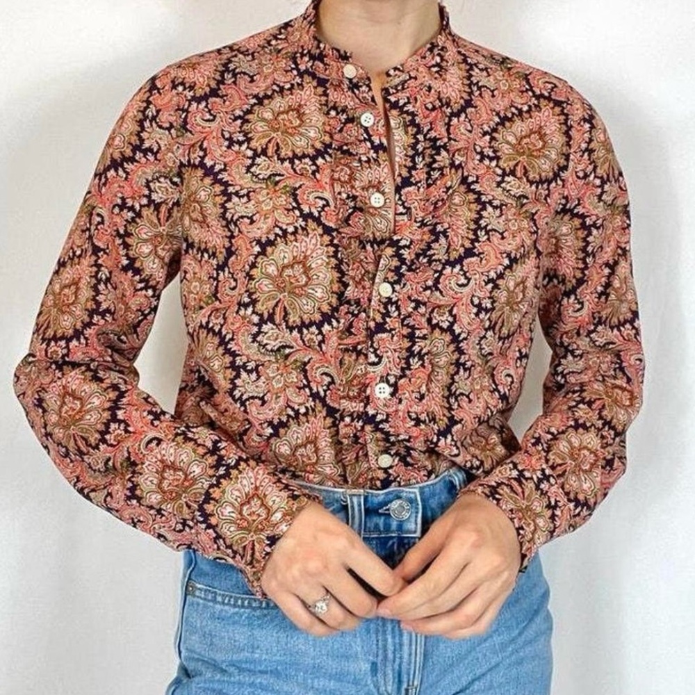 J. Crew Printed Long Sleeve Button Down Shirt in small size